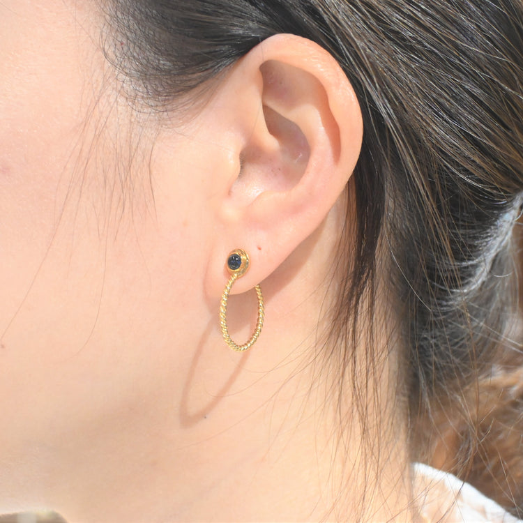 MIKIMOTO サファイア フープイヤリング