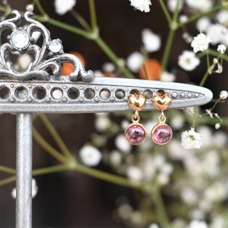 可愛らしい アメジストピアス