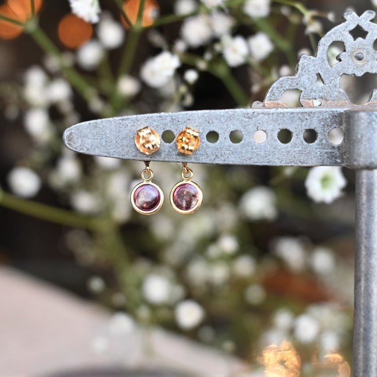 可愛らしい アメジストピアス