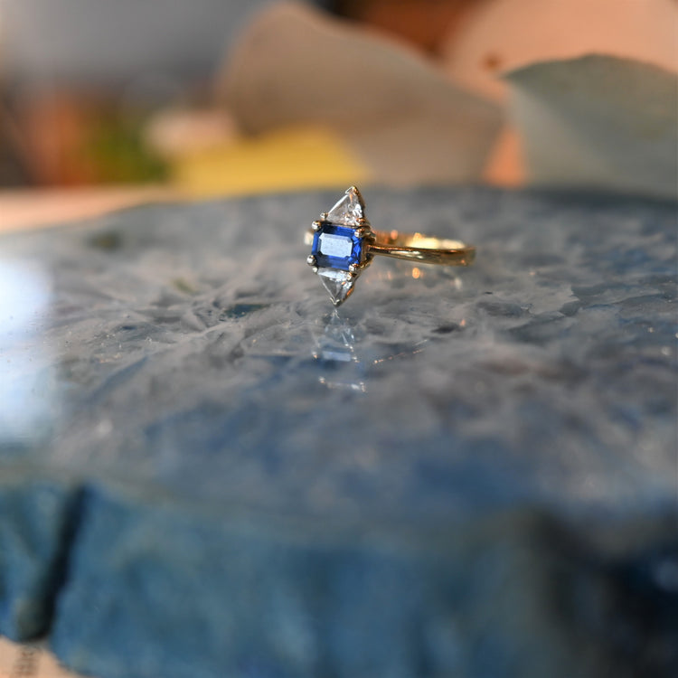 14金 サファイア ヴィンテージ リング