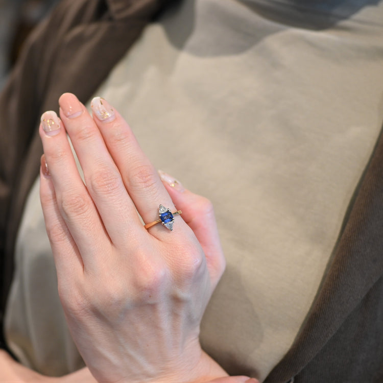 14金 サファイア ヴィンテージ リング