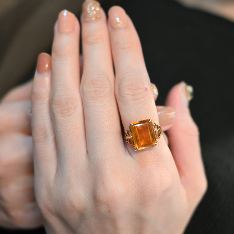 シトリン ヴィンテージ リング