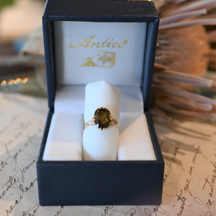 ヴィンテージ スモーキークウォーツ リング