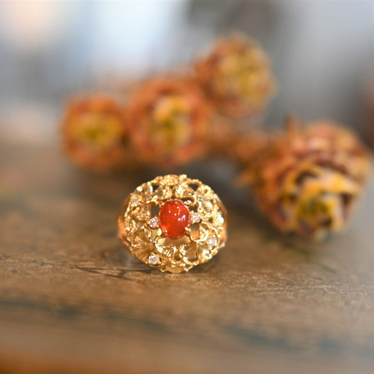 ガーネット シャムロックリング