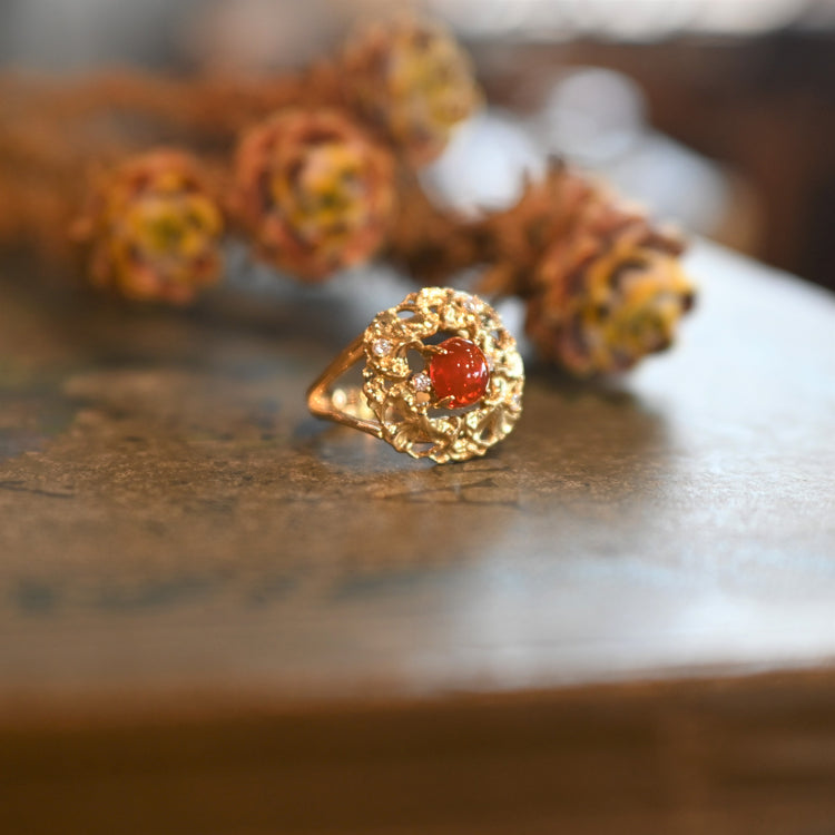 ガーネット シャムロックリング