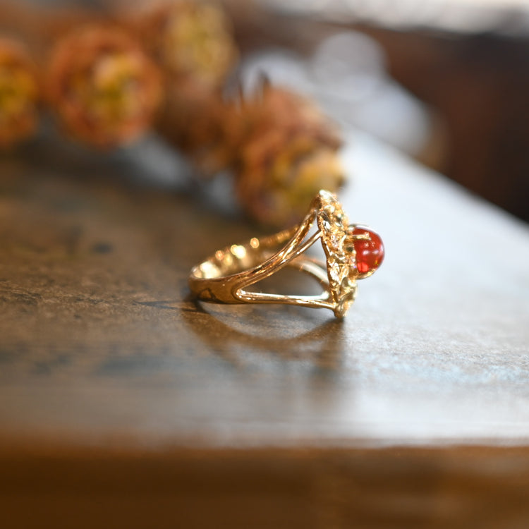 ガーネット シャムロックリング