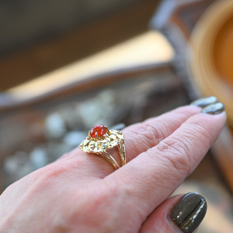 ガーネット シャムロックリング