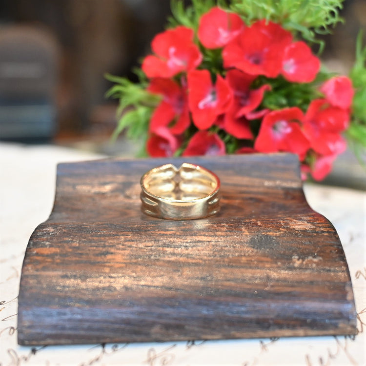 幅広 ゴールドデザインリング