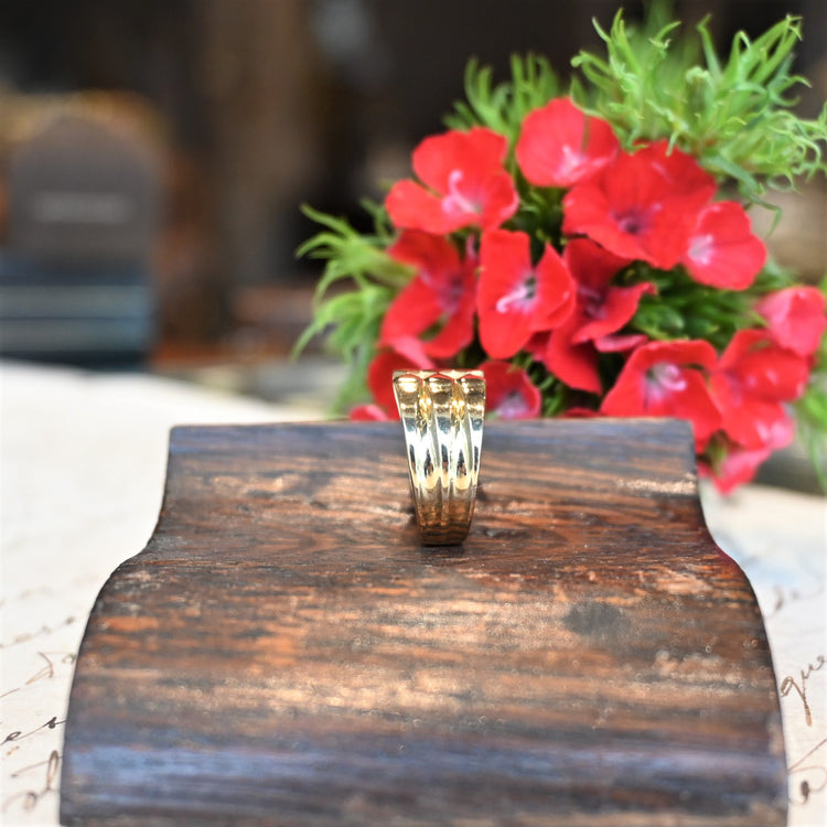 幅広 ゴールドデザインリング