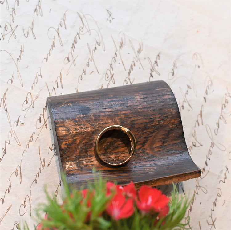 幅広 ゴールドデザインリング