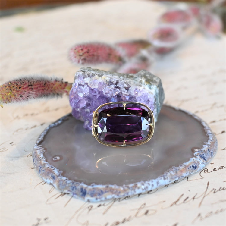 大粒アメジストの美しい 帯留