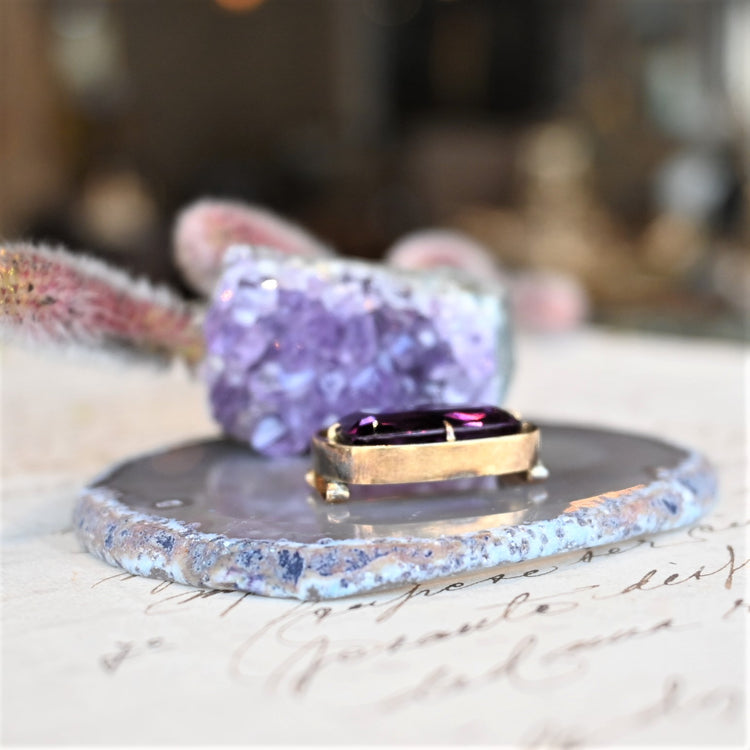 大粒アメジストの美しい 帯留
