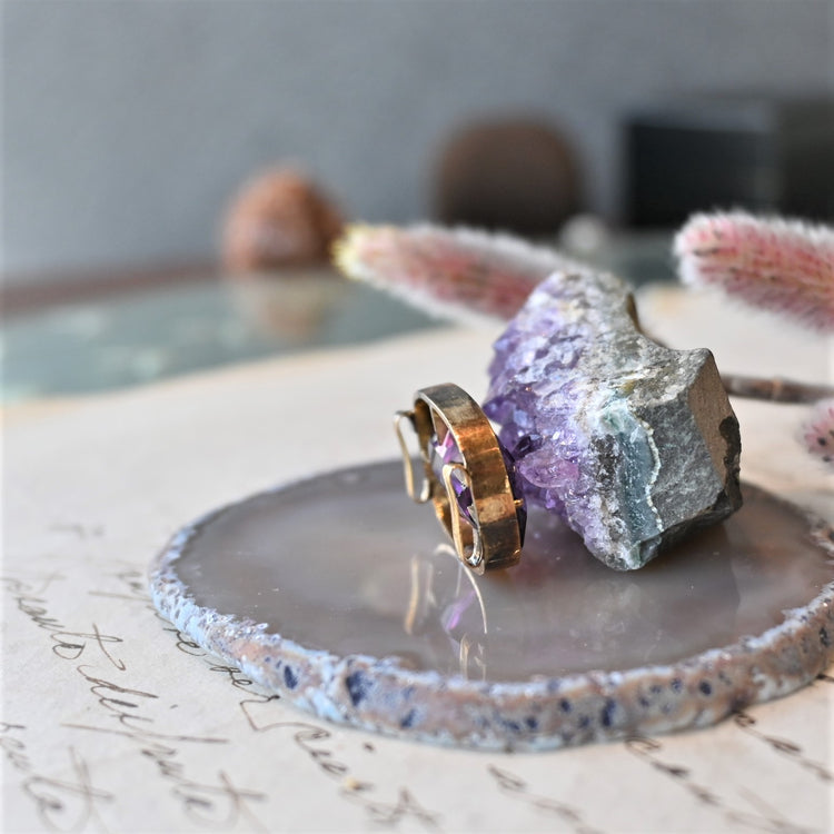 大粒アメジストの美しい 帯留