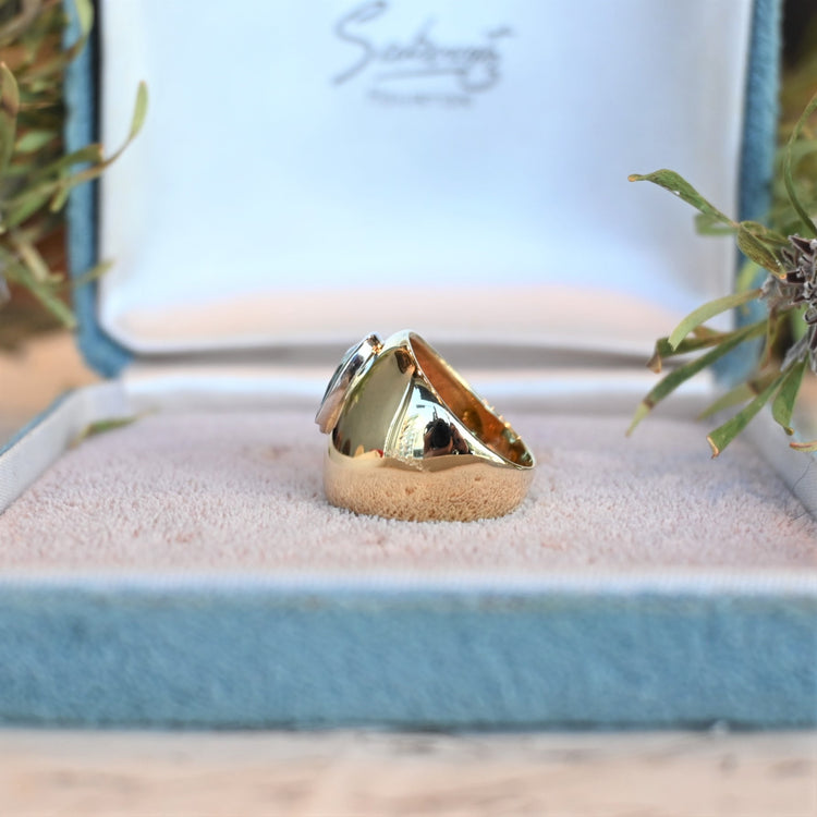 大粒アクアマリンのデザインリング