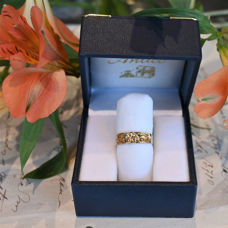 美しい文様 手彫リング