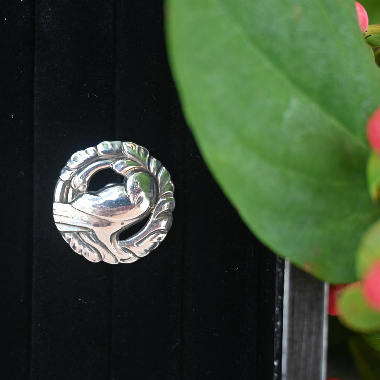 ジョージジェンセン(GEORG JENSEN)美しいつがいの鳥 イヤリング