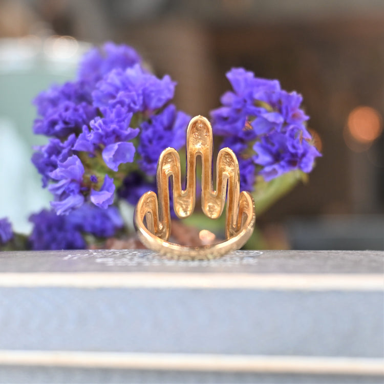 ユニークな ゴールドデザインリング