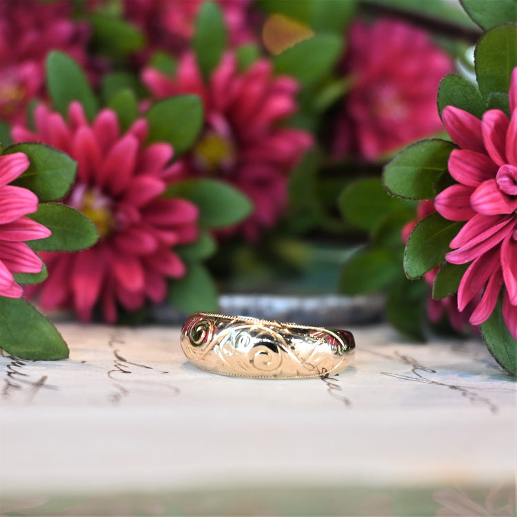 レトロな彫り リング