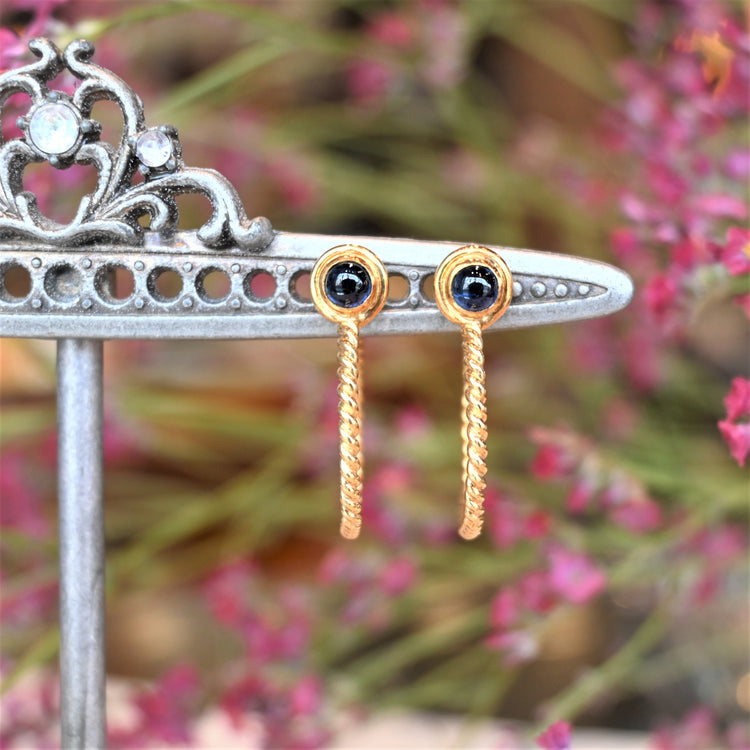 MIKIMOTO サファイア フープイヤリング